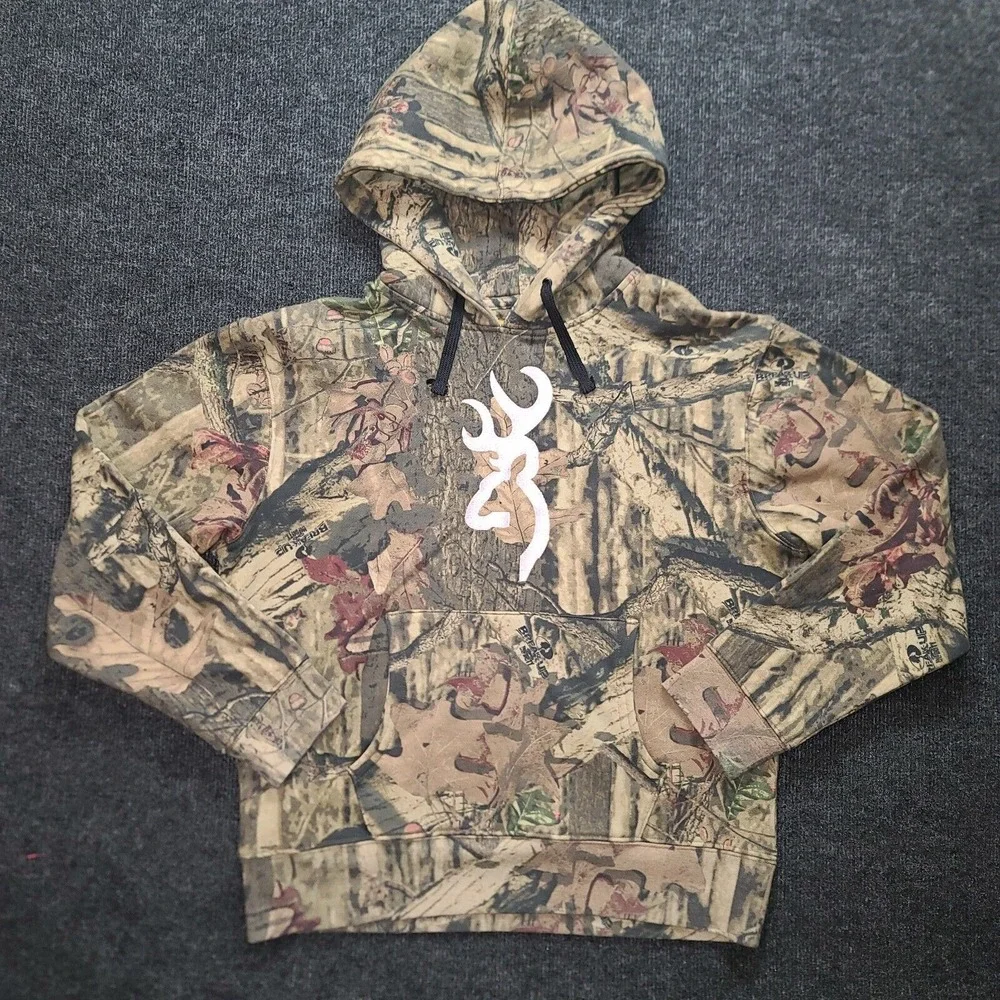 Browning For Her Camo Hoodie‎ Pink Buckmark Logo Women's Medium Hunting - Picture 2 of 14